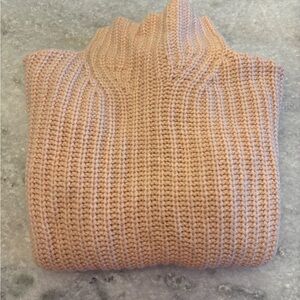Vince Wool Cashmere Ribbed Knit Sweater - pale pink /peach size medium